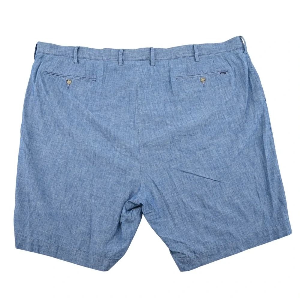 Polo Ralph Lauren Men 48 Classic Fit Blue Chambray Chino Shorts Quiet Luxury